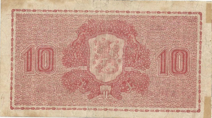 (1945 Litt B) Банкнота Финляндия 1945 год 10 марок    UNC